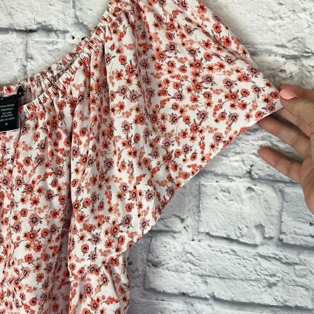 Torrid Floral Print Ruffle Top in Fields of Bloom Size 2 - Picture 4 of 6